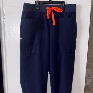 FIGS Navy Blue Pants with Orange Tie